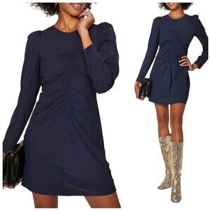 Thakoon Collective Ruched Puff Sleeve Mini Dress, Size 12, Blue